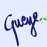 Logoschriftzug Gueye mit Punkt - schräg